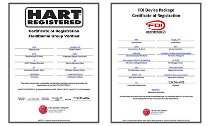 虹潤(rùn)溫度變送器通過(guò)國(guó)際HART認(rèn)證，并成為國(guó)內(nèi)首家取得FDI文件認(rèn)證的企業(yè)